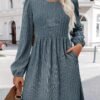 Women's Fall Sweater Dresses with Pockets Crew Neck Long Sleeve A-Line Dresses for Women 2025 Casual Winter Dresses
