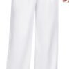 Womens Dress Pants Wide Leg Pull On Stretchy Work Pants Women High Waisted Business Casual Trousers with Pockets