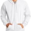 Mens Zip-up Hoodie. Ecosmart Fleece Full-zip Hoodie for Men. Hooded Sweatshirt