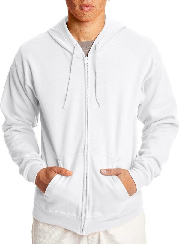 Mens Zip-up Hoodie. Ecosmart Fleece Full-zip Hoodie for Men. Hooded Sweatshirt