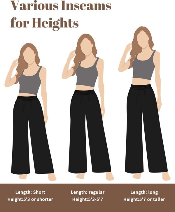 a33f12072fff45b1b8c1836ae782156f Women Flowy Pants Drawstring Waist Wide Leg Palazzo Beach Pants Loose Fit with Pockets