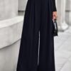 a3b2f3c97d1d43f6844bb3ffd35cfda2 Womens Fall Wide Leg Trousers 2025 High Elastic Waist Loose Pleated Long Flowy Palazzo Work Pants with Pockets