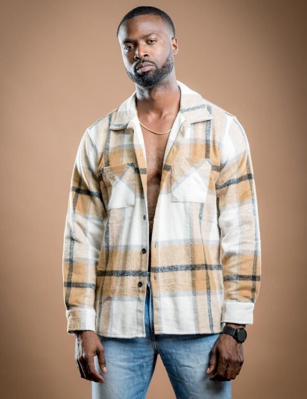 a6d5ab2cbc264305894afff3d784f7d4 Men's Flannel Shirts Casual Button Down Plaid Shirt Jacket Long Sleeve Fleece Shacket with Pockets