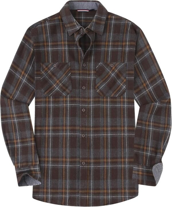 Mens Button Down Shirts Flannel Shirt Long Sleeve