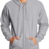 Mens Zip-up Hoodie. Ecosmart Fleece Full-zip Hoodie for Men. Hooded Sweatshirt