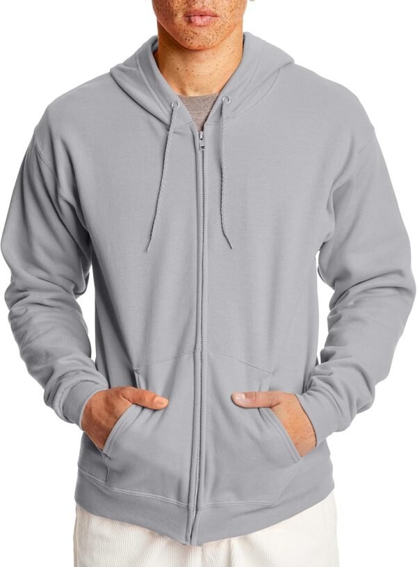 Mens Zip-up Hoodie. Ecosmart Fleece Full-zip Hoodie for Men. Hooded Sweatshirt