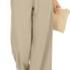 b1d2a4303b144502b98d626814d9c31b Women Flowy Pants Drawstring Waist Wide Leg Palazzo Beach Pants Loose Fit with Pockets