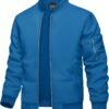 Men's Bomber Jacket Lightweight Casual Spring Fall Windbreaker Zip Up Coat with Pocket