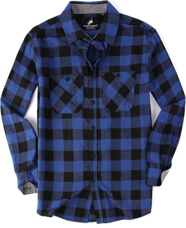 Mens Button Down Shirts Flannel Shirt Long Sleeve