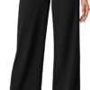 Womens Dress Pants Wide Leg Pull On Stretchy Work Pants Women High Waisted Business Casual Trousers with Pockets