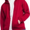 Mens Zip-up Hoodie. Ecosmart Fleece Full-zip Hoodie for Men. Hooded Sweatshirt