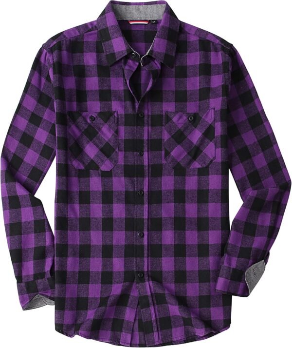 Mens Button Down Shirts Flannel Shirt Long Sleeve
