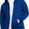 Mens Zip-up Hoodie. Ecosmart Fleece Full-zip Hoodie for Men. Hooded Sweatshirt