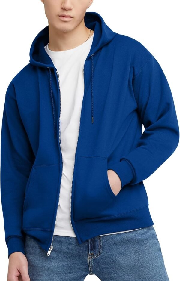 Mens Zip-up Hoodie. Ecosmart Fleece Full-zip Hoodie for Men. Hooded Sweatshirt