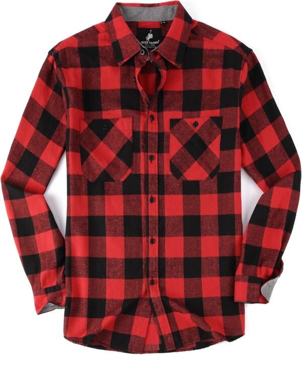 Mens Button Down Shirts Flannel Shirt Long Sleeve