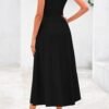 Spring Casual Dresses for Women 2025 Summer Business Work Midi Sleeveless A Line Pleated Cocktail Dress
