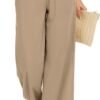 d1f187f829f94c8fab83c8a4e89a4752 Women Flowy Pants Drawstring Waist Wide Leg Palazzo Beach Pants Loose Fit with Pockets
