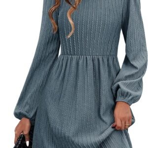 d95e9723814d46cfbf3f2677e5bc2874 Women's Fall Sweater Dresses with Pockets Crew Neck Long Sleeve A-Line Dresses for Women 2025 Casual Winter Dresses