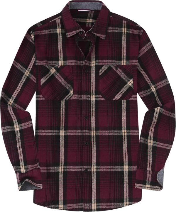 Mens Button Down Shirts Flannel Shirt Long Sleeve