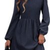 Women's Fall Sweater Dresses with Pockets Crew Neck Long Sleeve A-Line Dresses for Women 2025 Casual Winter Dresses