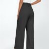 Wide Leg Dress Pants Women's Paperbag High Waisted Business Casual Trousers with Removable Belt