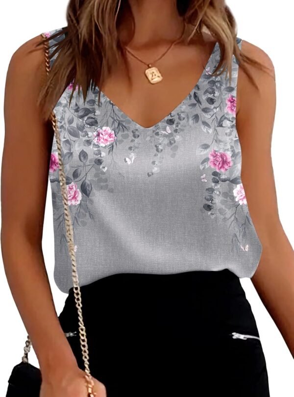 Womens Silk Satin Tank Tops V Neck Casual Cami Sleeveless Camisole Blouses Summer Basic Tank Shirt