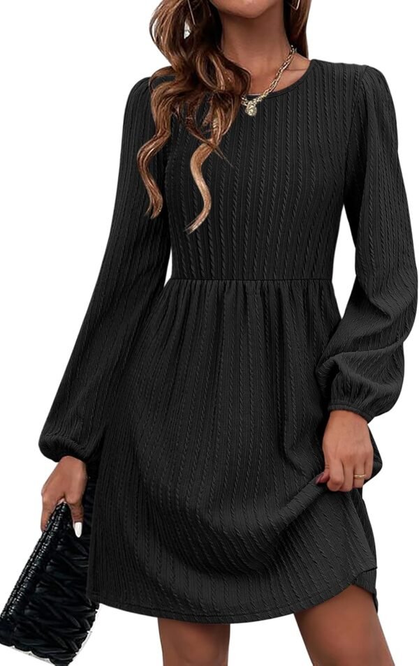 Women's Fall Sweater Dresses with Pockets Crew Neck Long Sleeve A-Line Dresses for Women 2025 Casual Winter Dresses