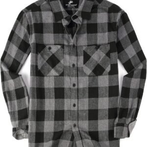 Mens Button Down Shirts Flannel Shirt Long Sleeve
