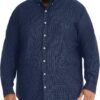 Men's Big and Tall Long-Sleeve Traveler No-Iron Button-Front Shirt