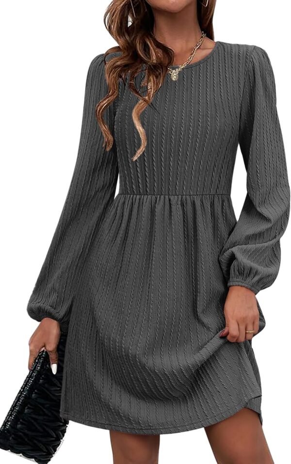 Women's Fall Sweater Dresses with Pockets Crew Neck Long Sleeve A-Line Dresses for Women 2025 Casual Winter Dresses