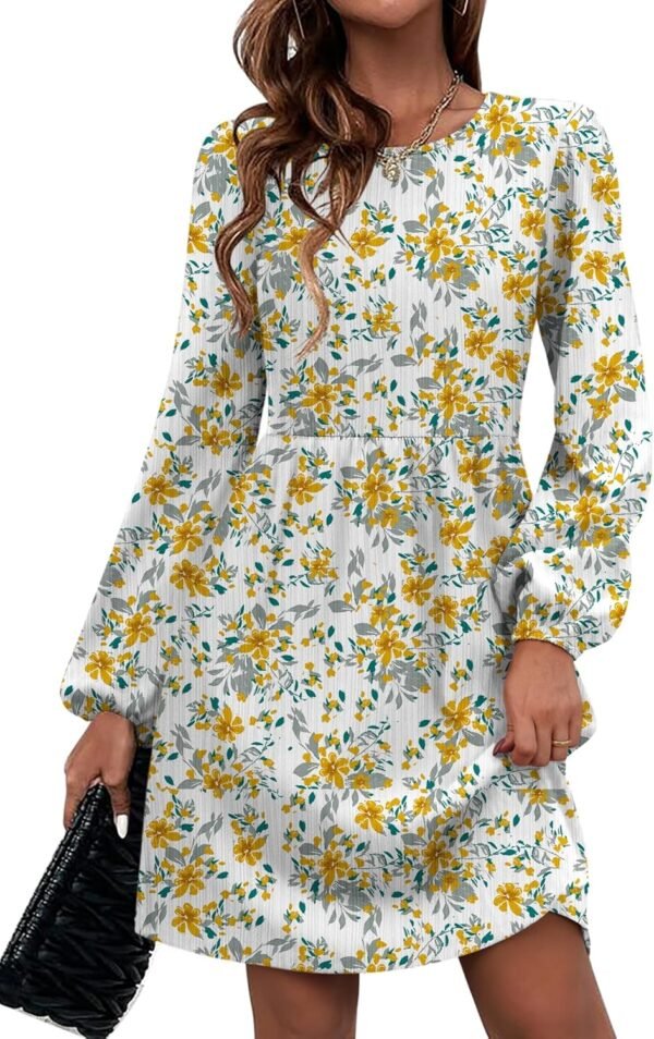 Women's Fall Sweater Dresses with Pockets Crew Neck Long Sleeve A-Line Dresses for Women 2025 Casual Winter Dresses