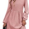 Women's Fall Sweater Dresses with Pockets Crew Neck Long Sleeve A-Line Dresses for Women 2025 Casual Winter Dresses