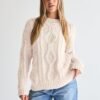 Women's Oversized Cable Knit Crewneck Sweaters