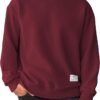 Men's Crewneck Sweatshirts Soild Color Geometric Texture Long Sleeve Casual Pullover Shirt