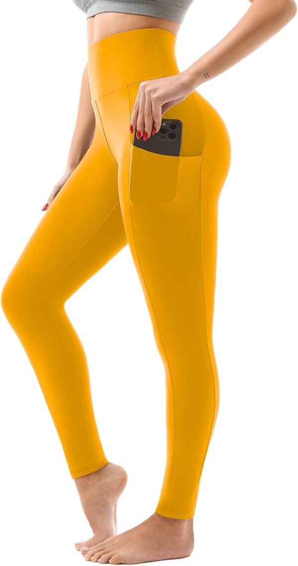 High Waisted Leggings with Pockets Women. Full Length Capri Buttery Soft Stretchy Yoga Pants