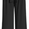 Wide Leg Dress Pants Women's Paperbag High Waisted Business Casual Trousers with Removable Belt