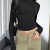 Women's Long Sleeve T Shirts Fall Fashion 2025 Basic Crop Tops Going Out Outfits Y2k Clothes
